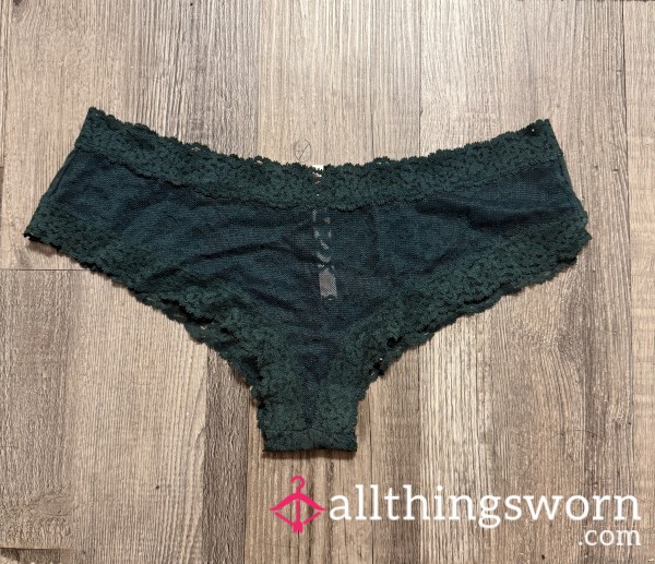 Deep Green Lace Cheeky Panties – Worn & Sealed 💚