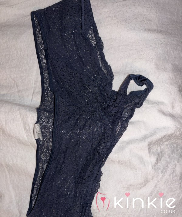 Delicate Blue Lace Cavin Klein Panties - Sheer Hipster Style, Worn Fresh For You