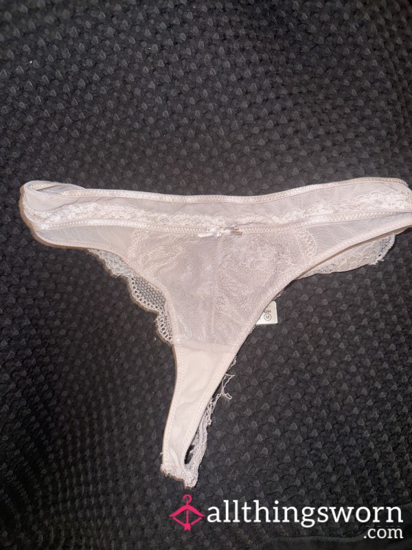 Delicate Light Pink Lace Thong