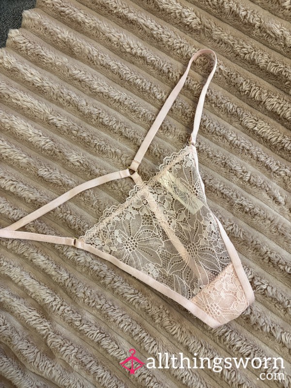 Delicate & Thin Lace Light Pink G String 🫦