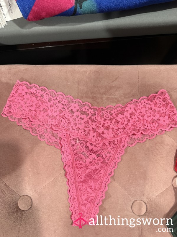 DELICIOUS, Hot Pink, Lace, Victoria’s Secret, Thong, Panty