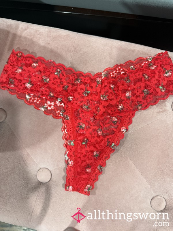 DELICIOUS, Red, Lace, Victoria’s Secret, Thong