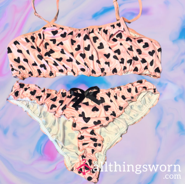Deliciously Worn Pink Cotton Bra & Panty Set