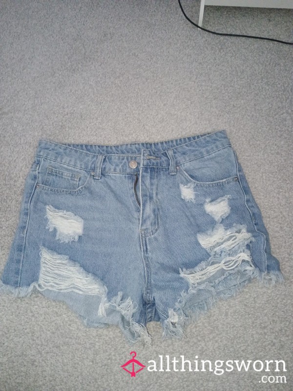 Denim Ripped Shorts