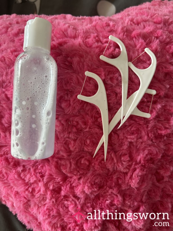 Dental Floss And Sp*t From Cleaning Teeth