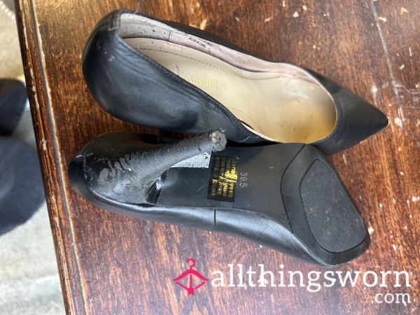 Destroyed Black Heels - Well Worn