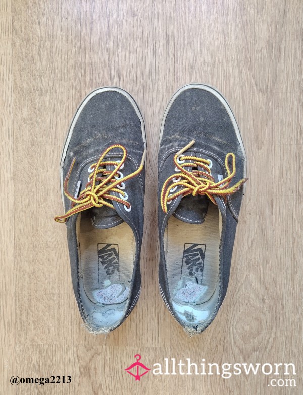 Destroyed Grey Vans Worn In The Hot Summer Heat