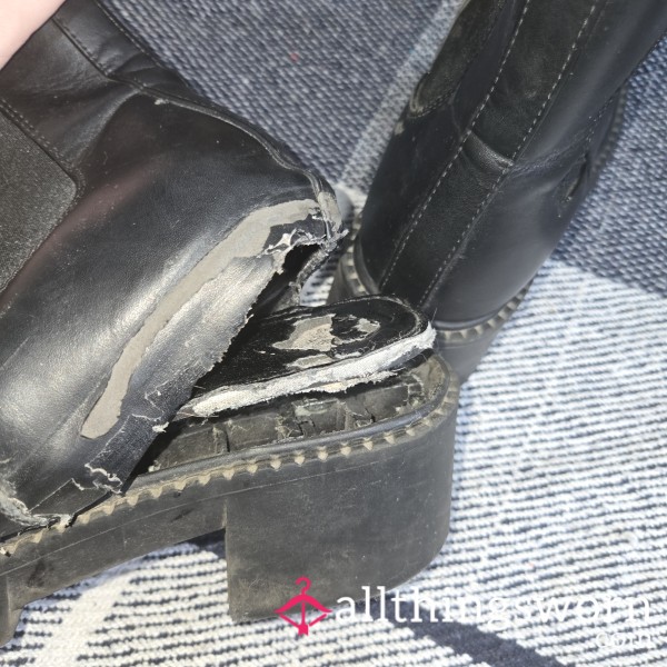 DESTROYED Leather Boots || Custom Photo And Shipping Incl