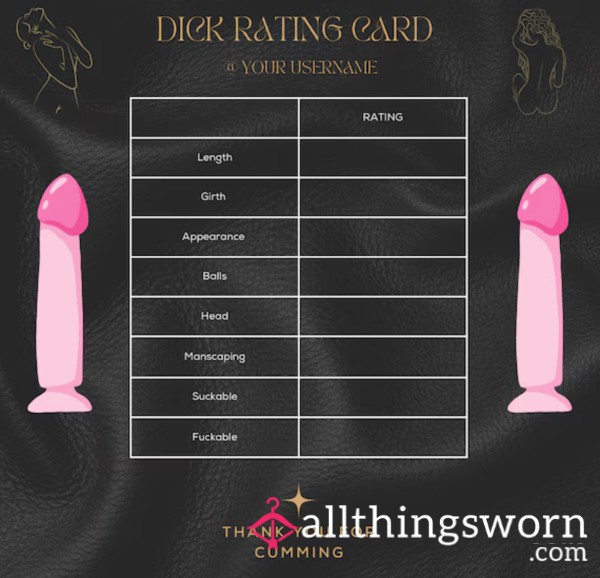 Detailed Authentic Visual D*ck Ratings 1-10 Within Minutes