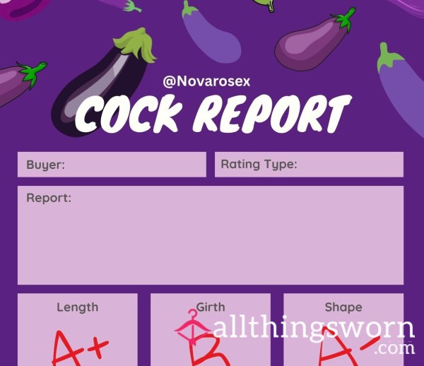 Detailed D*ck Rating/c*ck Report