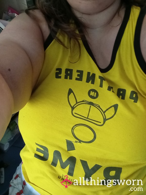 Detective Pikachu Sleeveless Tank Top (worn In 90 Degree Heat, No Bra, Mowed The Lawn In It!)