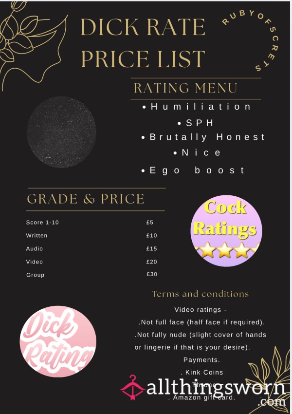 D*ck Rate List