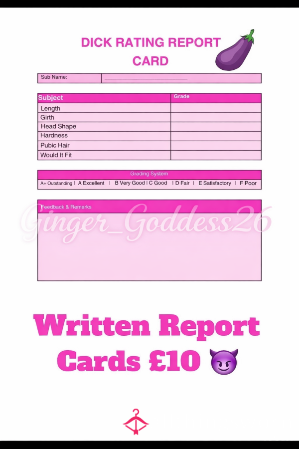 D*ck Rate Report Card