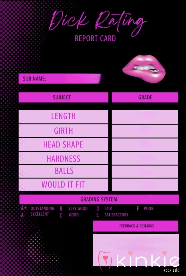 D*ck Rating Report Card