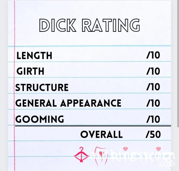 Written D*ck Rating