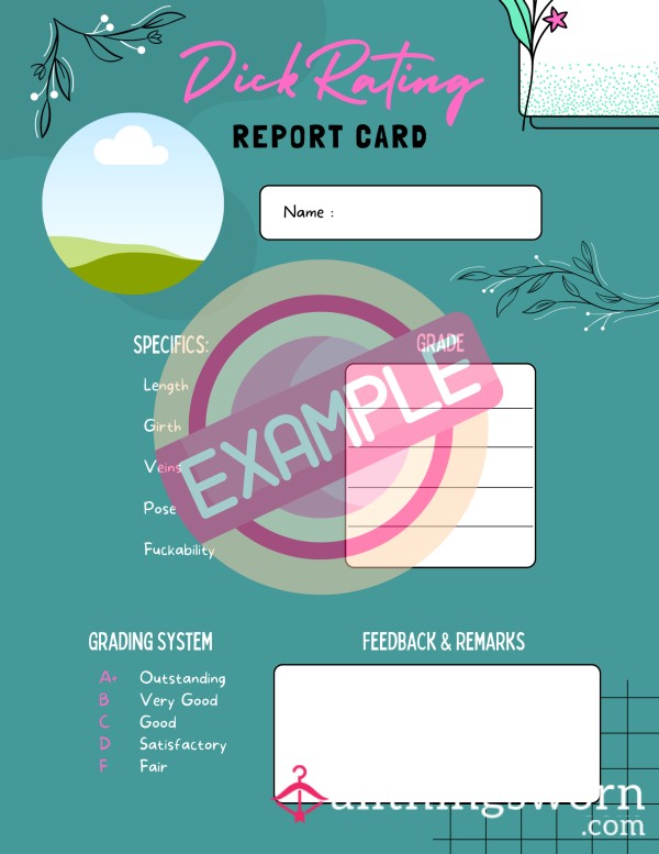 D*ck Rating Report Card 🍆📝