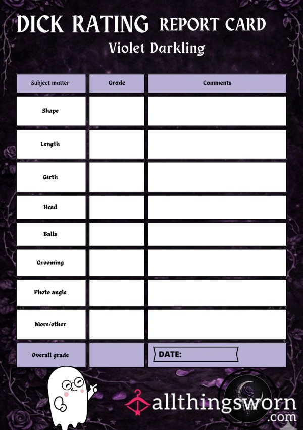 D*ck Rating Report Card