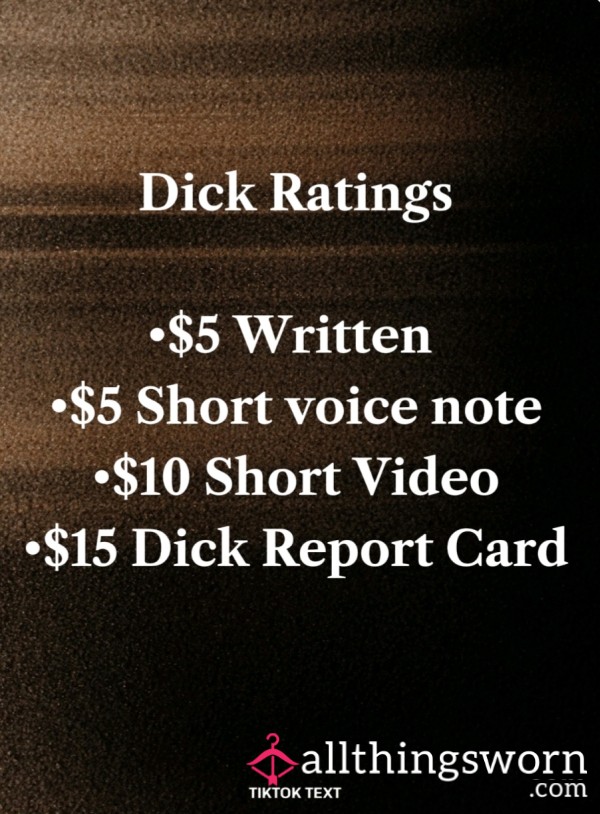 D*ck Ratings.. Starting Price $5