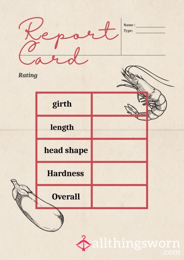 D*ck Rating Report Card