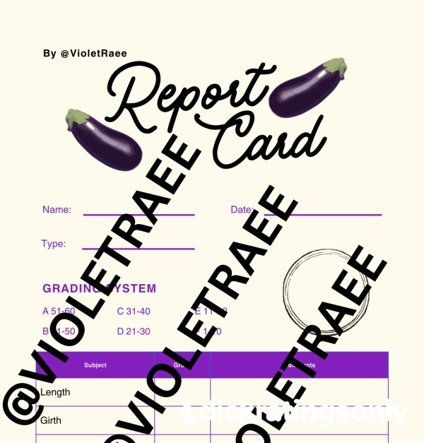 🖤d*ck Rating Report Card🍆🖤