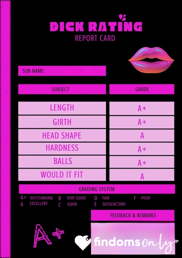 D*ck Rating Report Card