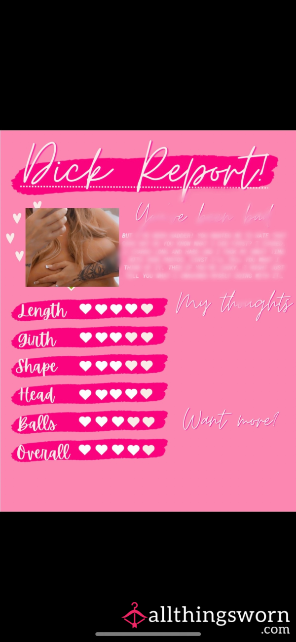 D*ck Rating Report Card