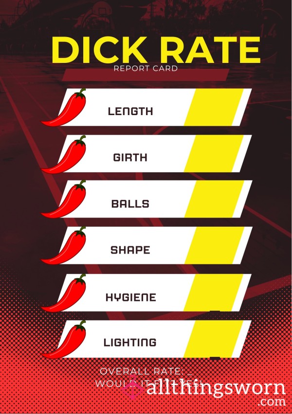 D*ck Rating Report Card