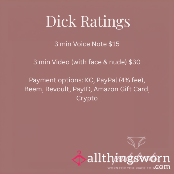Honest D*ck Rating 5 Min Video - Full Nude With Face