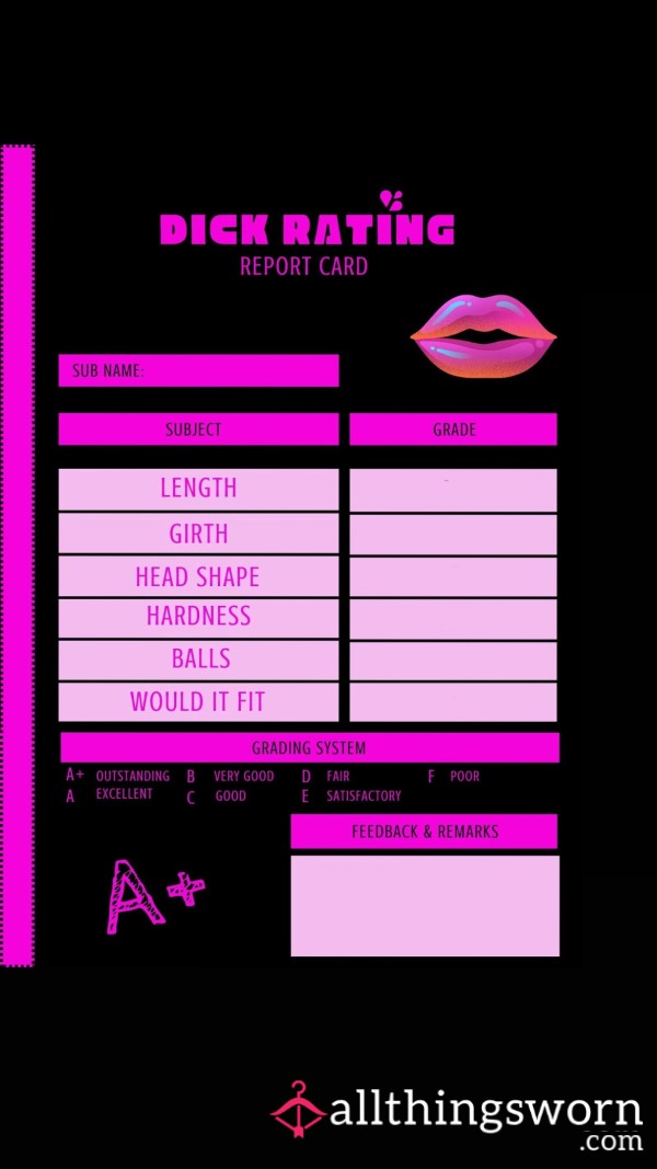 ⭐️d*ck Ratings⭐️