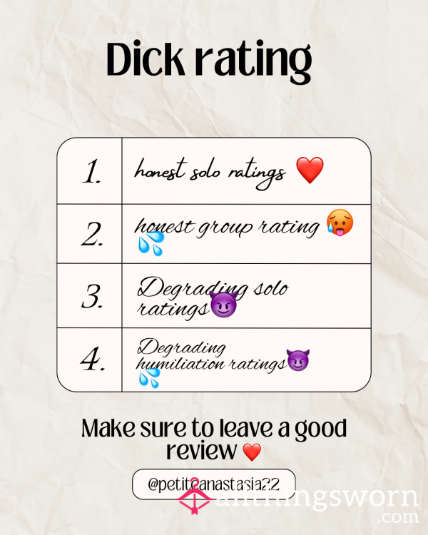 D*ck Ratings !!!!!