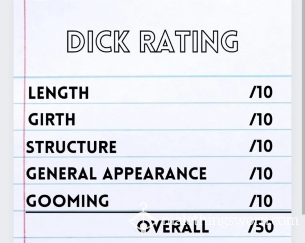 D*ck Ratings! Results Will Be Public