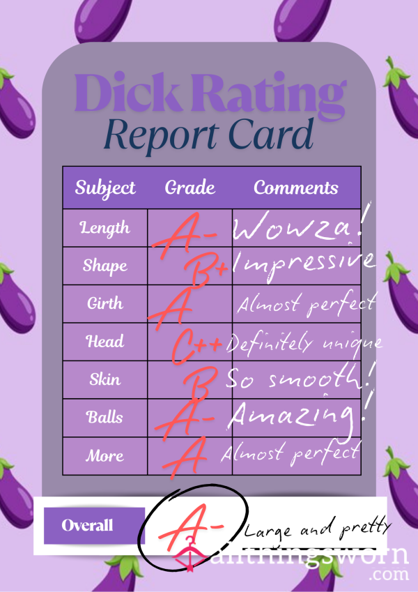 D*ck Report Card