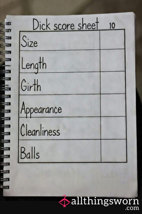 D*ck Score Sheet - Out Of 10
