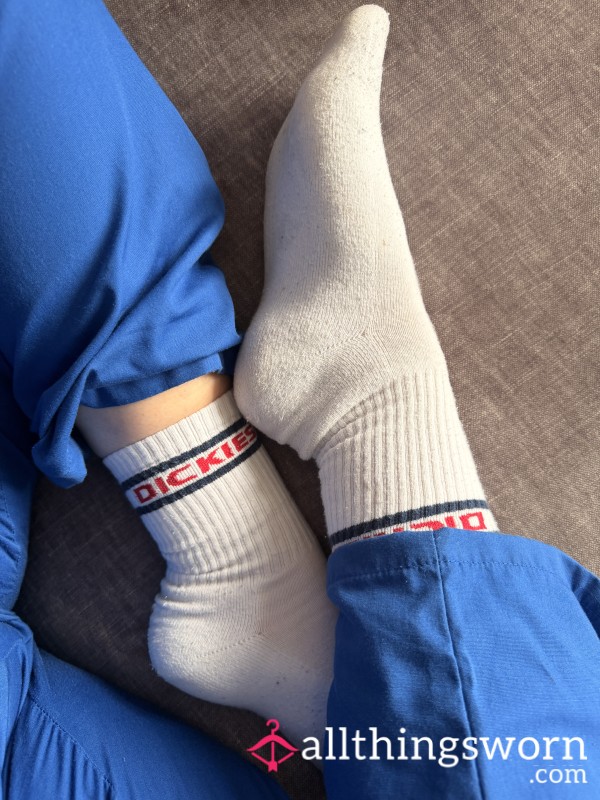 D*ckies White Socks With A Hint Of Sweaty Nurses Feet