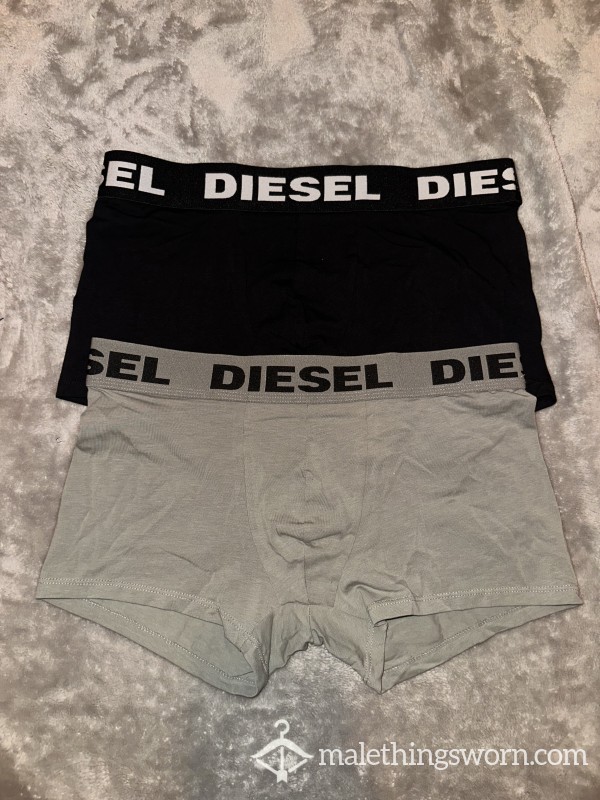 DIESEL BOXERS GREY & BLACK COTTON