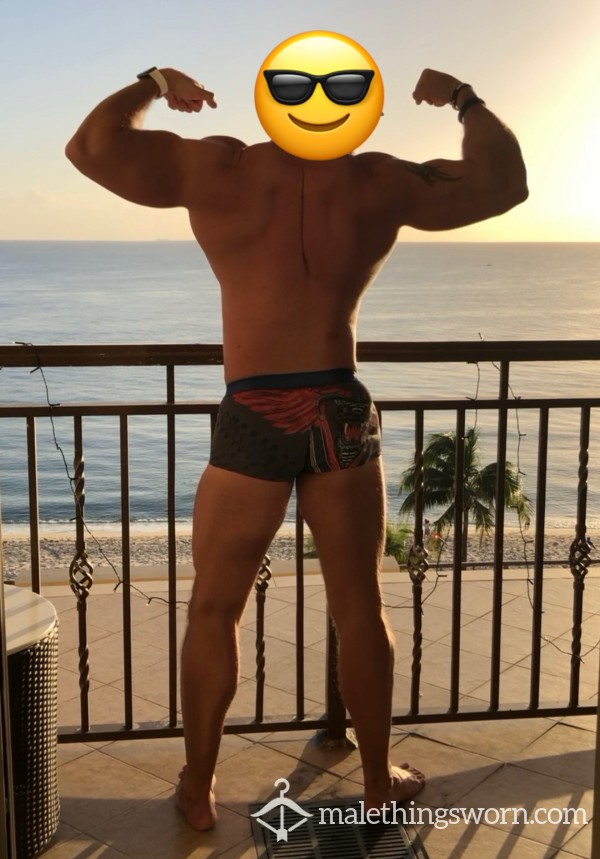 DIESEL DESIGNER RED WINGED COBRA 🐍 BOXERS SWEATED FILTH  & HEAVY PREc*m 💪🏽 🍆🩲💧💧💧📦👃🏽🤪
