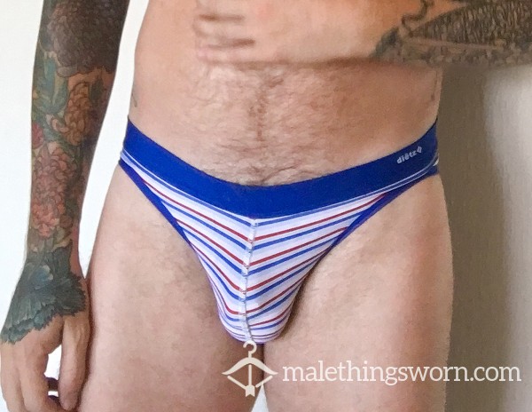 Dietz (Mexico) Bikini Briefs Blue, White, & Red, Size M