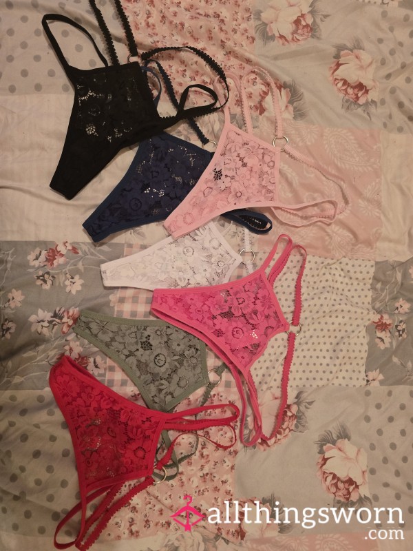 Different Colour Lace Thongs