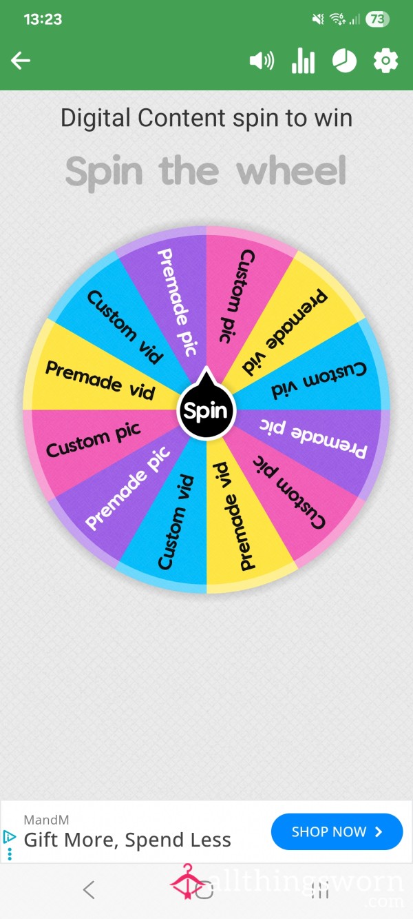 Digital Content Spin To Win