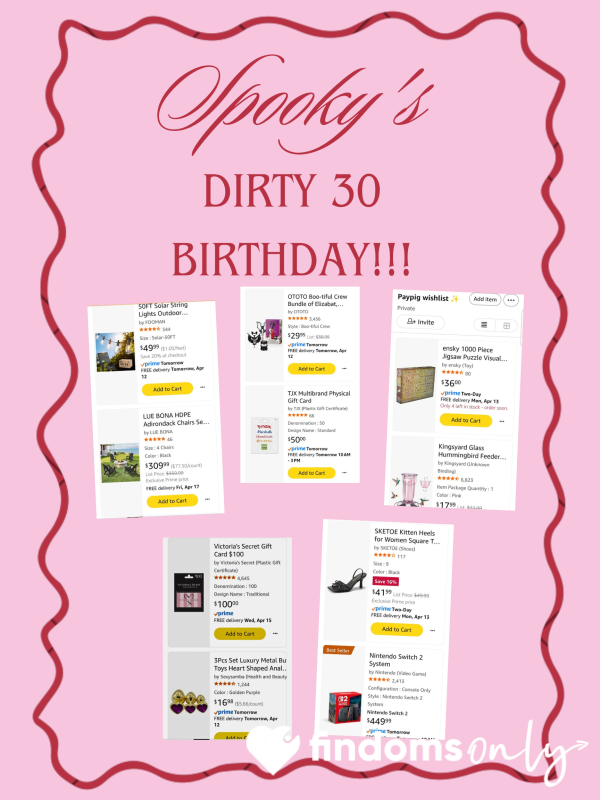 Dirty 30 Bday Wishlist ✨️🖤