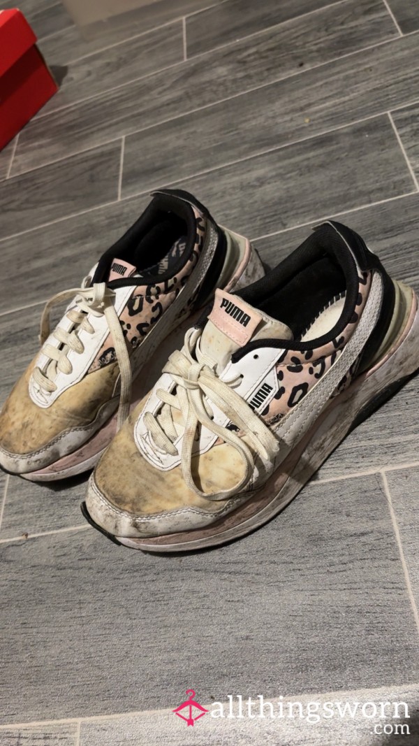 Dirty As Hell Raving / Fesitval Leopard Print Sneakers/ Trainers 👟