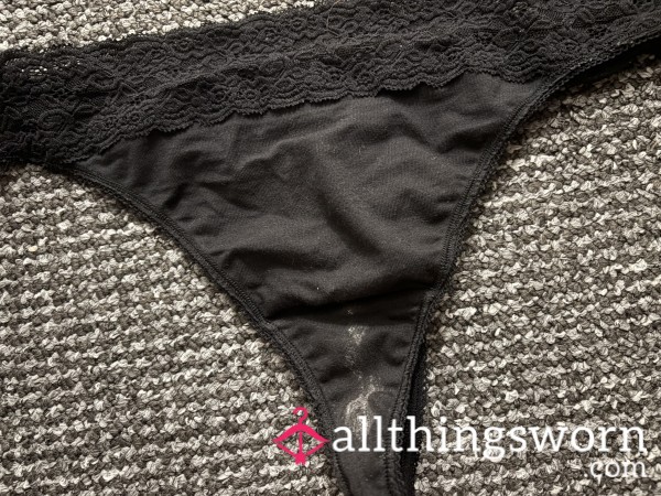 Dirty Black Thongs , 24hours Wear
