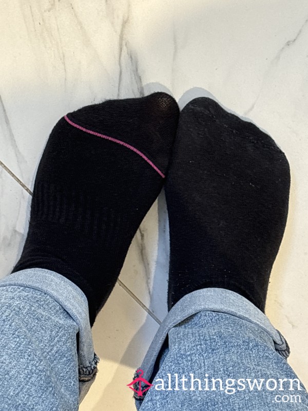 Dirty, Black Trainer Socks - Mixed & Matched