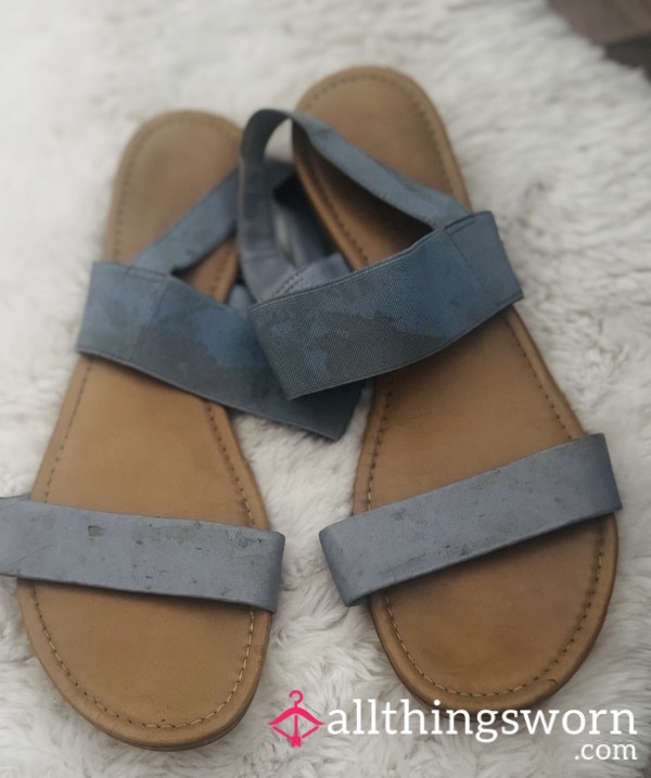 Dirty Blue Strappy Sandals