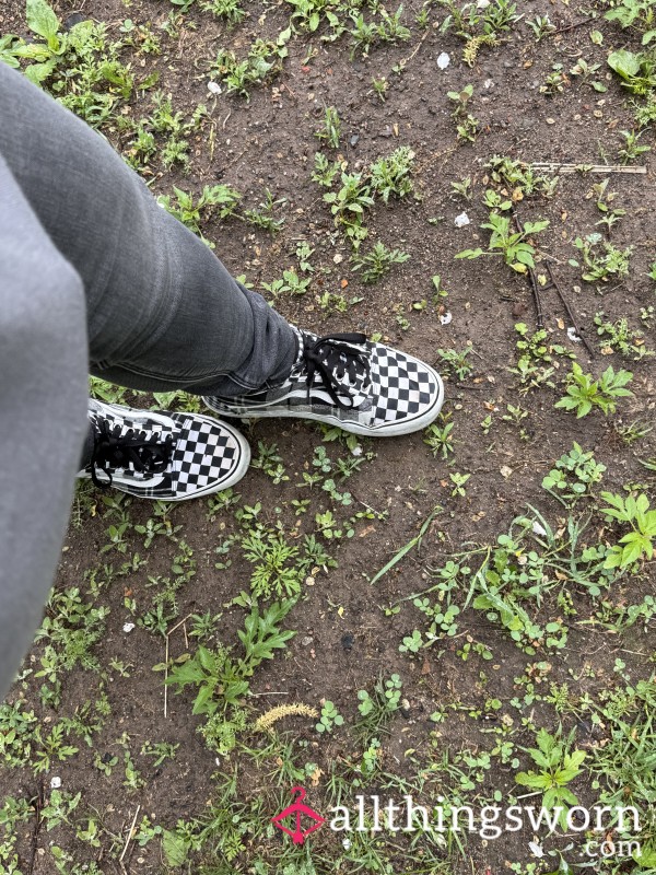 Dirty Checkered Vans