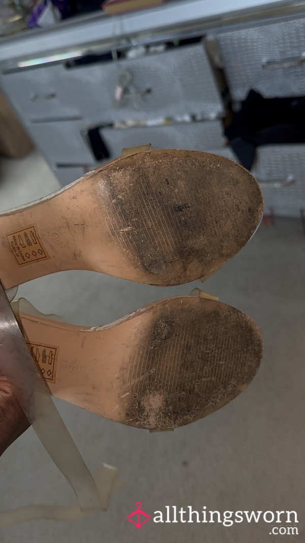 Dirty Clear Strap Heels
