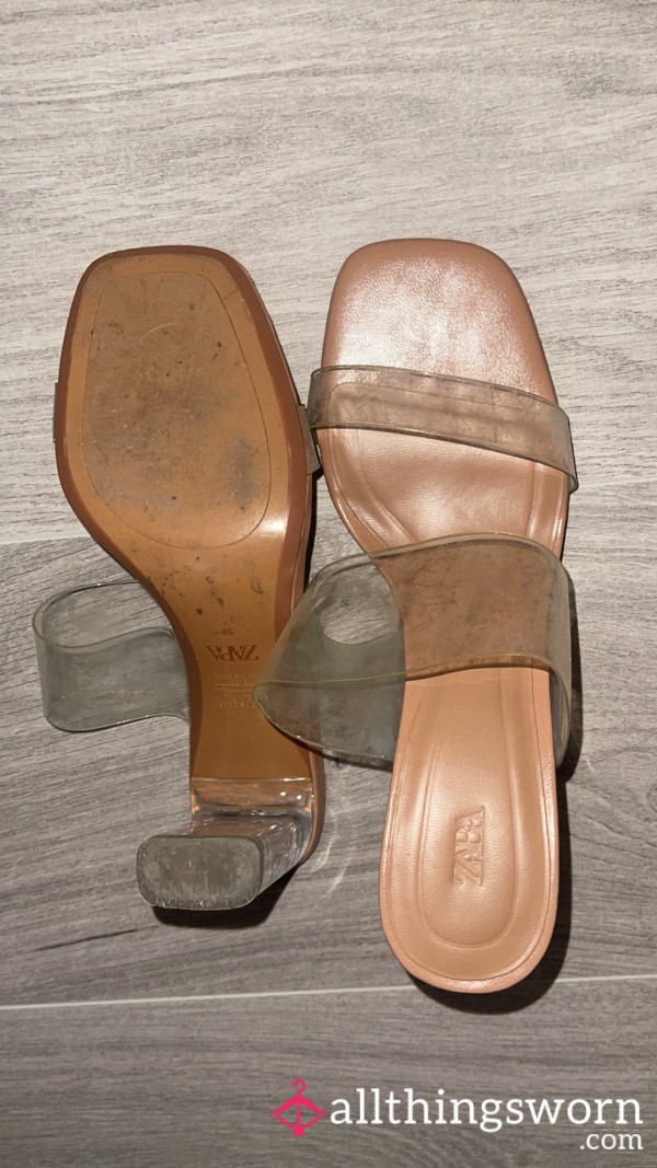 Dirty Clear Strap Heels
