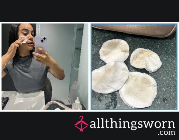 Dirty Cotton Pads From Cleaning My Face And All The Dirt From My Pores