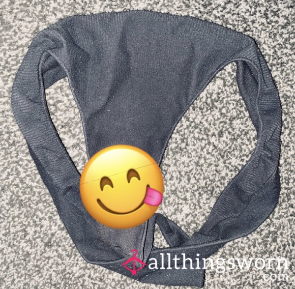 Dirty Cream-filled Grey Seamless Thongs😈