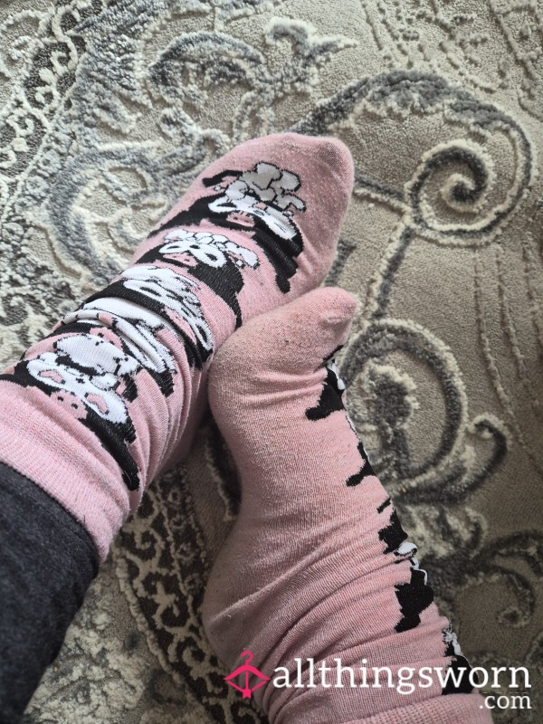 Dirty Kuromi Character Socks Pink